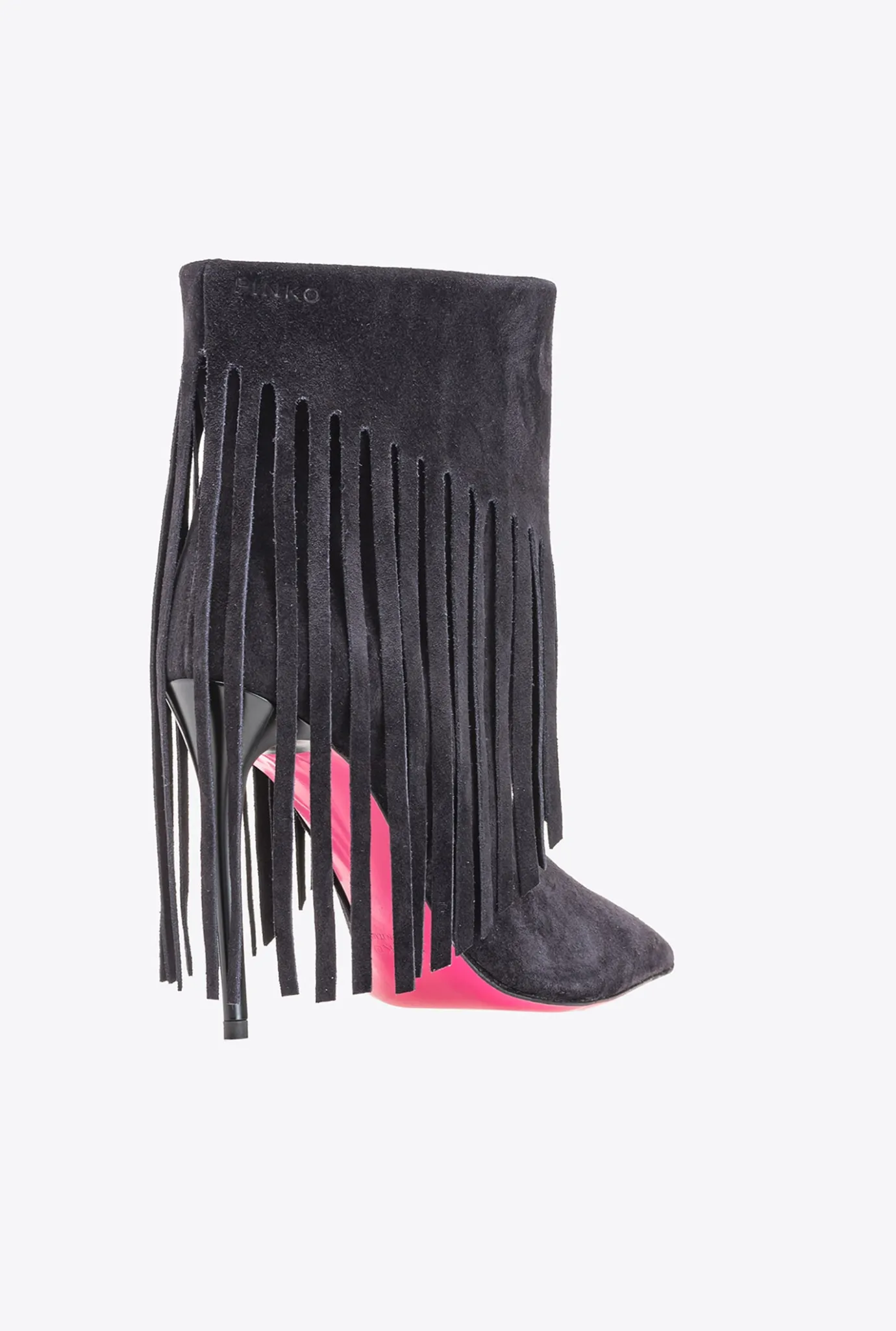 Chaussures|PINKO Ankle Boots A Franges Noir Limousine
