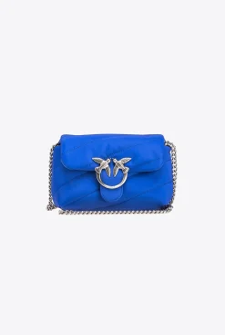 Sacs À Bandoulière|PINKO Baby Love Bag Puff En Tissu Recycle Bleu Clematite-Vieil Argent