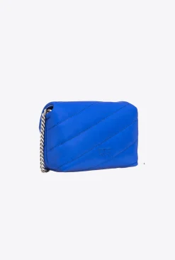 Sacs À Bandoulière|PINKO Baby Love Bag Puff En Tissu Recycle Bleu Clematite-Vieil Argent