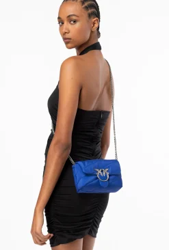 Sacs À Bandoulière|PINKO Baby Love Bag Puff En Tissu Recycle Bleu Clematite-Vieil Argent