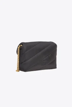 Sacs À Bandoulière|PINKO Baby Love Bag Puff En Tissu Recycle Noir-Vieil Or