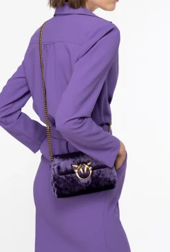 Sacs De Soirée|PINKO Baby Love Bag Puff Maxi Quilt Velvet Violet Frangipanier-Or Antique