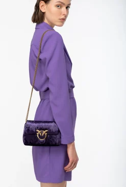 Sacs De Soirée|PINKO Baby Love Bag Puff Maxi Quilt Velvet Violet Frangipanier-Or Antique