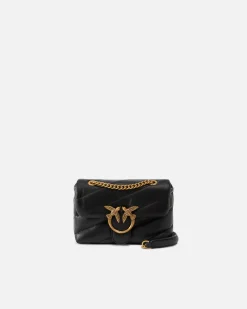 Sacs À Bandoulière|PINKO Baby Love Bag Puff Maxi Quilt Noir-Vieil Or