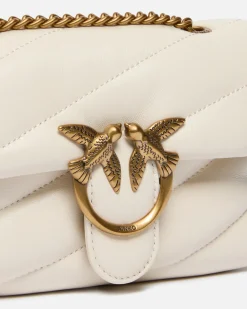 Sacs À Bandoulière|PINKO Baby Love Bag Puff Maxi Quilt Blanc+Blanc-Or Antique