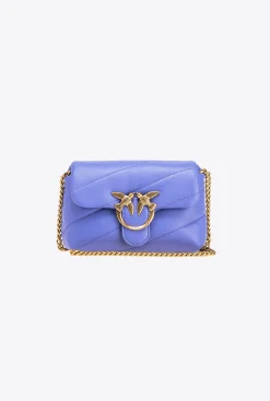 Sacs À Bandoulière|PINKO Baby Love Bag Puff Maxi Quilt Bleu Corse-Or Antique