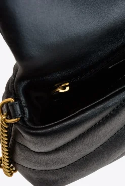 Sacs À Bandoulière|PINKO Baby Love Bag Puff Maxi Quilt Noir-Vieil Or