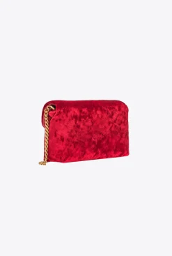 Sacs De Soirée|PINKO Baby Love Bag Puff Maxi Quilt Velvet Rouge Grenat-Or Antique