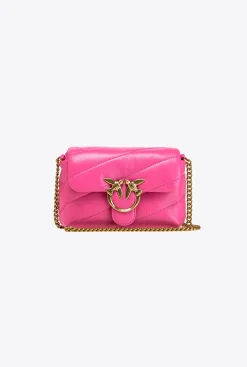 Sacs À Bandoulière|PINKO Baby Love Bag Puff Maxi Quilt Fuchsia-Or Antique