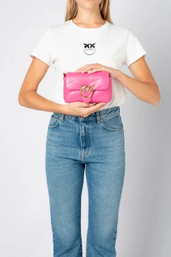 Sacs À Bandoulière|PINKO Baby Love Bag Puff Maxi Quilt Fuchsia-Or Antique