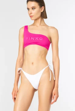 Maillots De Bain|PINKO Bas De Bikini A Nouettes Blanc Brill.