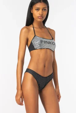 Maillots De Bain|PINKO Bas De Bikini A Strass Noir/Cristal