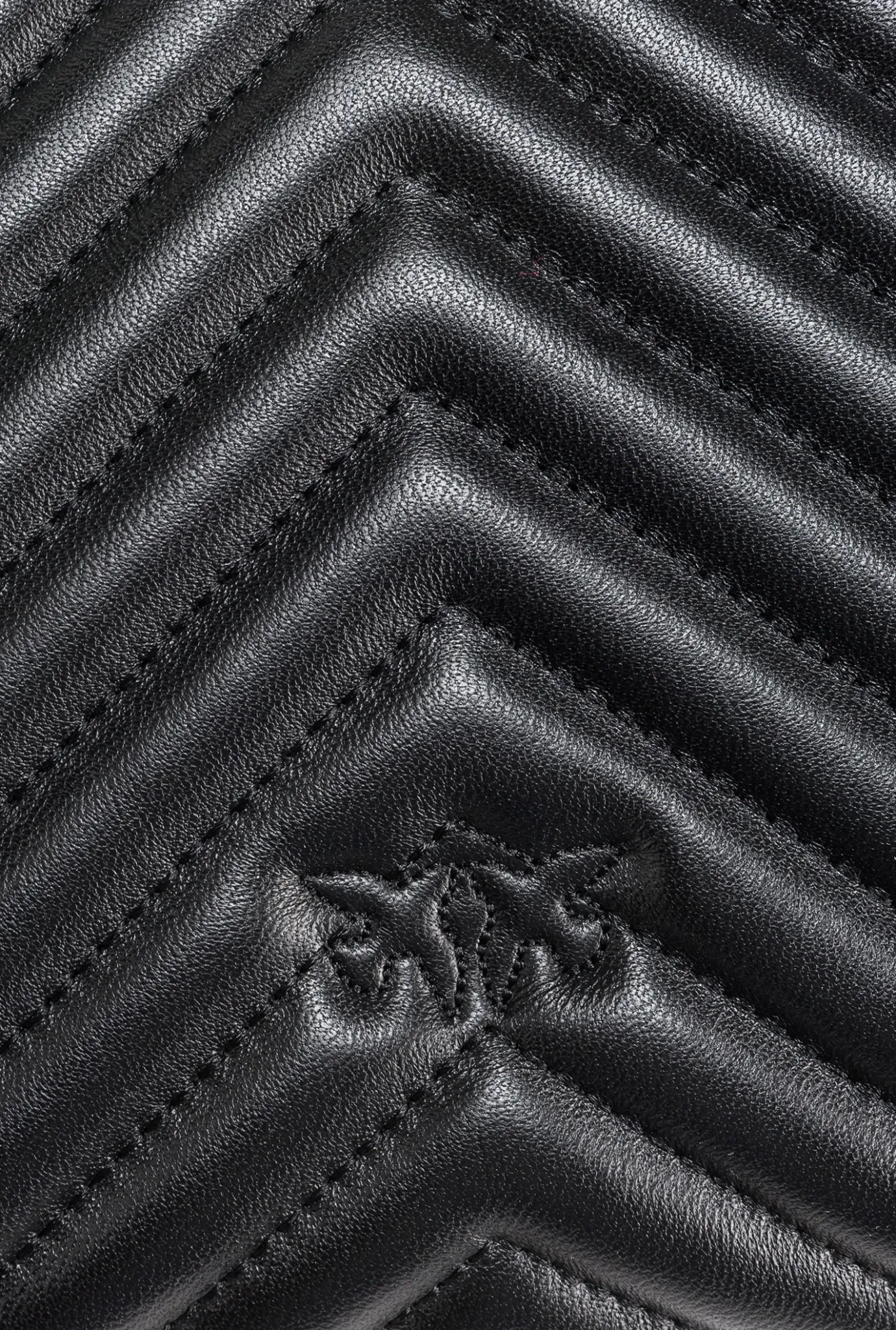 Sacs À Main|PINKO Big Lady Love Bag Puff Chevron Noir-Vieil Or