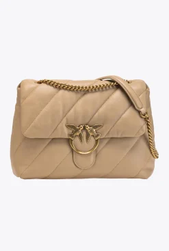 Sacs Portés Épaule|PINKO Big Love Bag Puff Maxi Quilt Sable-Or Antique