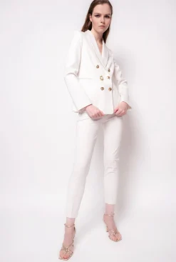 Vestes|PINKO Blazer A Boutons Bijou Beige G. Lame