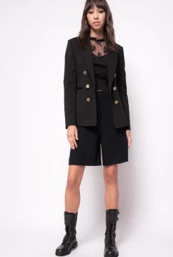 Vestes|PINKO Blazer A Boutons Bijou Noir Limousine