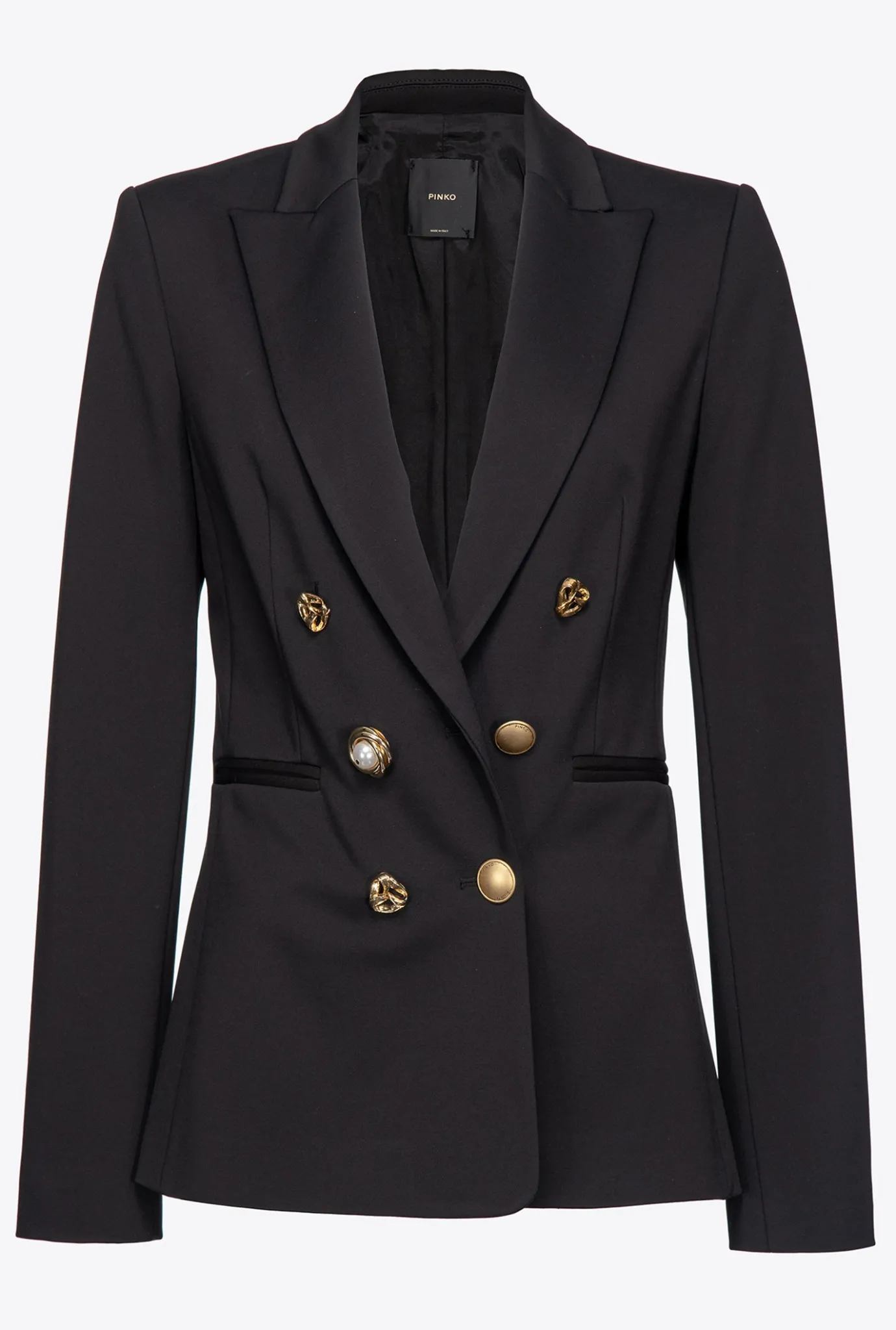 Vestes|PINKO Blazer A Boutons Bijou Noir Limousine