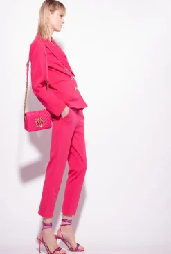 Tailleurs Et Ensembles|PINKO Blazer A Boutons Bijoux Rouge Framboise