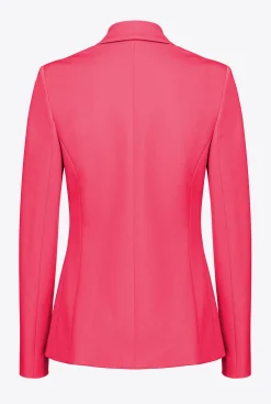 Tailleurs Et Ensembles|PINKO Blazer A Boutons Bijoux Rouge Framboise