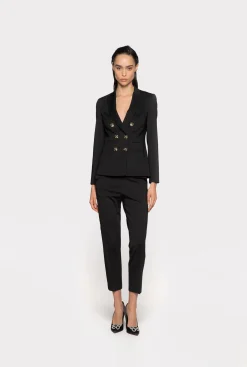 Vestes|PINKO Blazer A Boutons Bijoux Noir Limousine