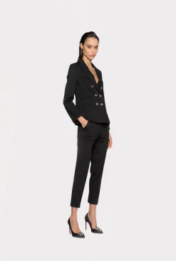 Vestes|PINKO Blazer A Boutons Bijoux Noir Limousine