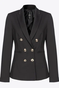 Vestes|PINKO Blazer A Boutons Bijoux Noir Limousine