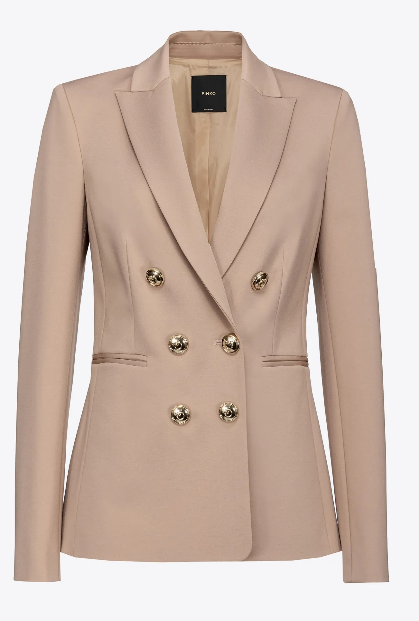 Tailleurs Et Ensembles|PINKO Blazer A Boutons Bijoux Rose Almandin