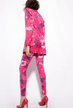 Tailleurs Et Ensembles|PINKO Blazer A Imprime Hibiscus Multi.Fuchsia/Rose