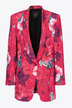 Tailleurs Et Ensembles|PINKO Blazer A Imprime Hibiscus Multi.Fuchsia/Rose