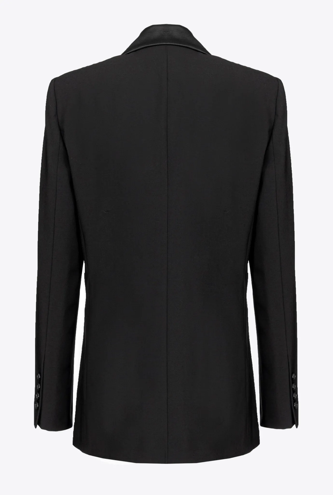 Tailleurs Et Ensembles|PINKO Blazer A Revers En Satin Noir Limousine