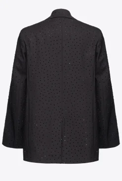 Tailleurs Et Ensembles|PINKO Blazer A Strass Galleria Noir Limousine