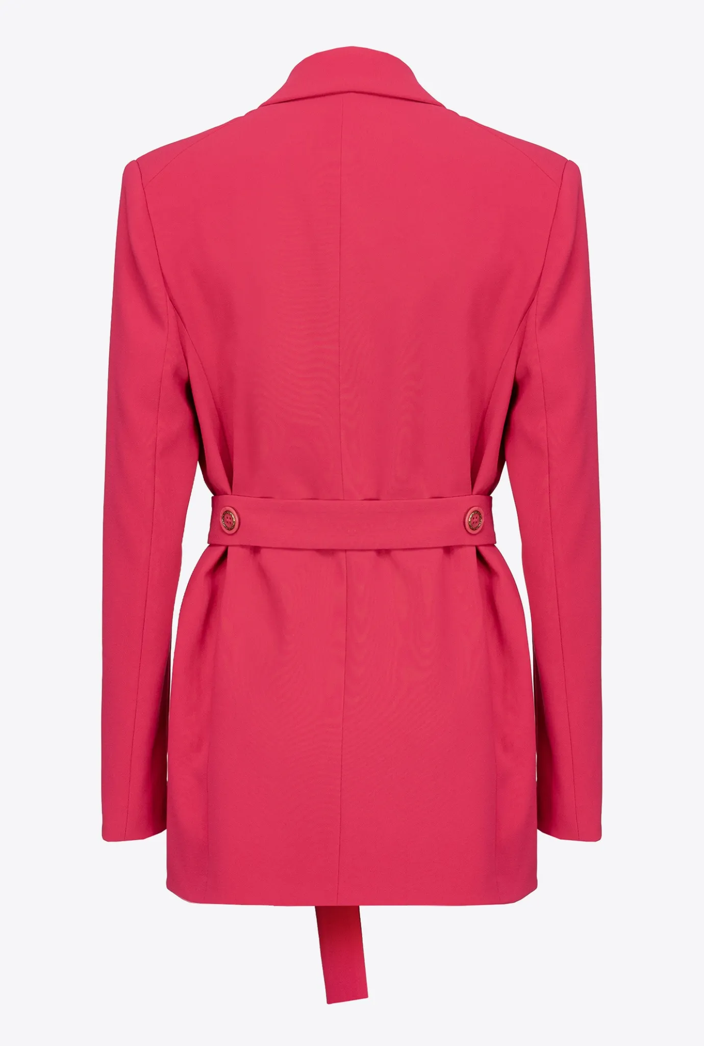 Tailleurs Et Ensembles|PINKO Blazer Avec Ceinture A Nouer Rouge Framboise