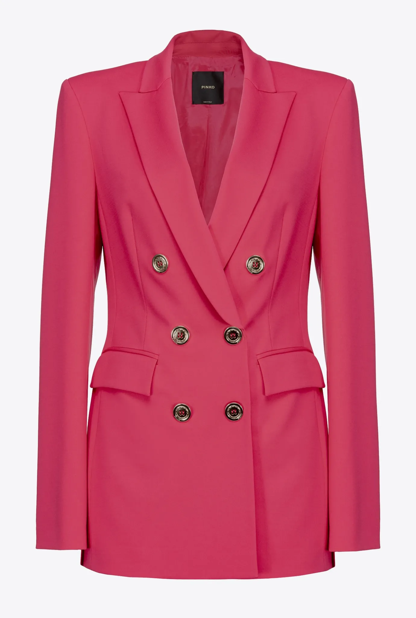 Tailleurs Et Ensembles|PINKO Blazer Croise En Maille Roma Rouge Framboise