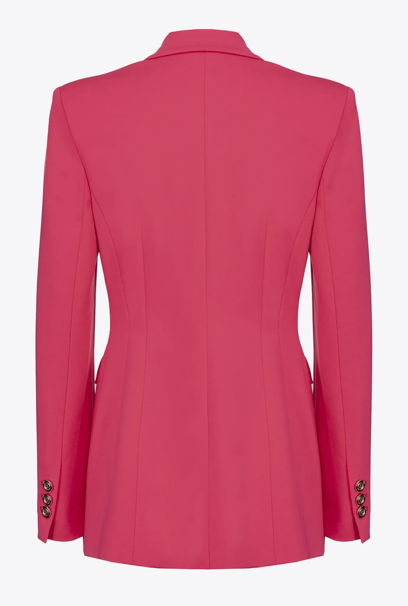 Tailleurs Et Ensembles|PINKO Blazer Croise En Maille Roma Rouge Framboise