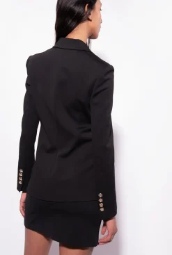 Vestes|PINKO Blazer Droit Noir Limousine