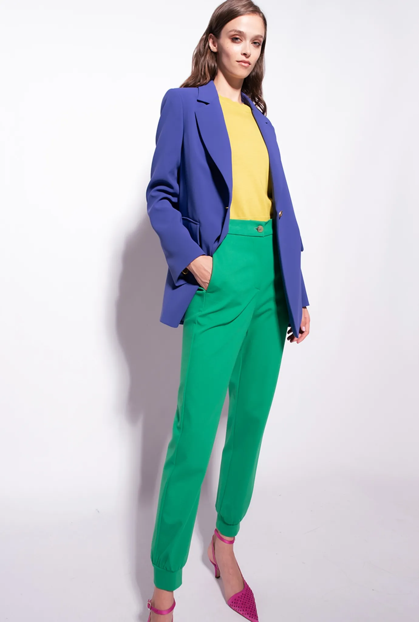 Tailleurs Et Ensembles|PINKO Blazer Droit En Crepe Stretch Bleu Spectre