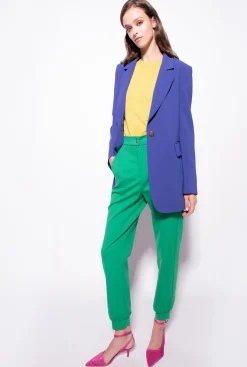Tailleurs Et Ensembles|PINKO Blazer Droit En Crepe Stretch Bleu Spectre