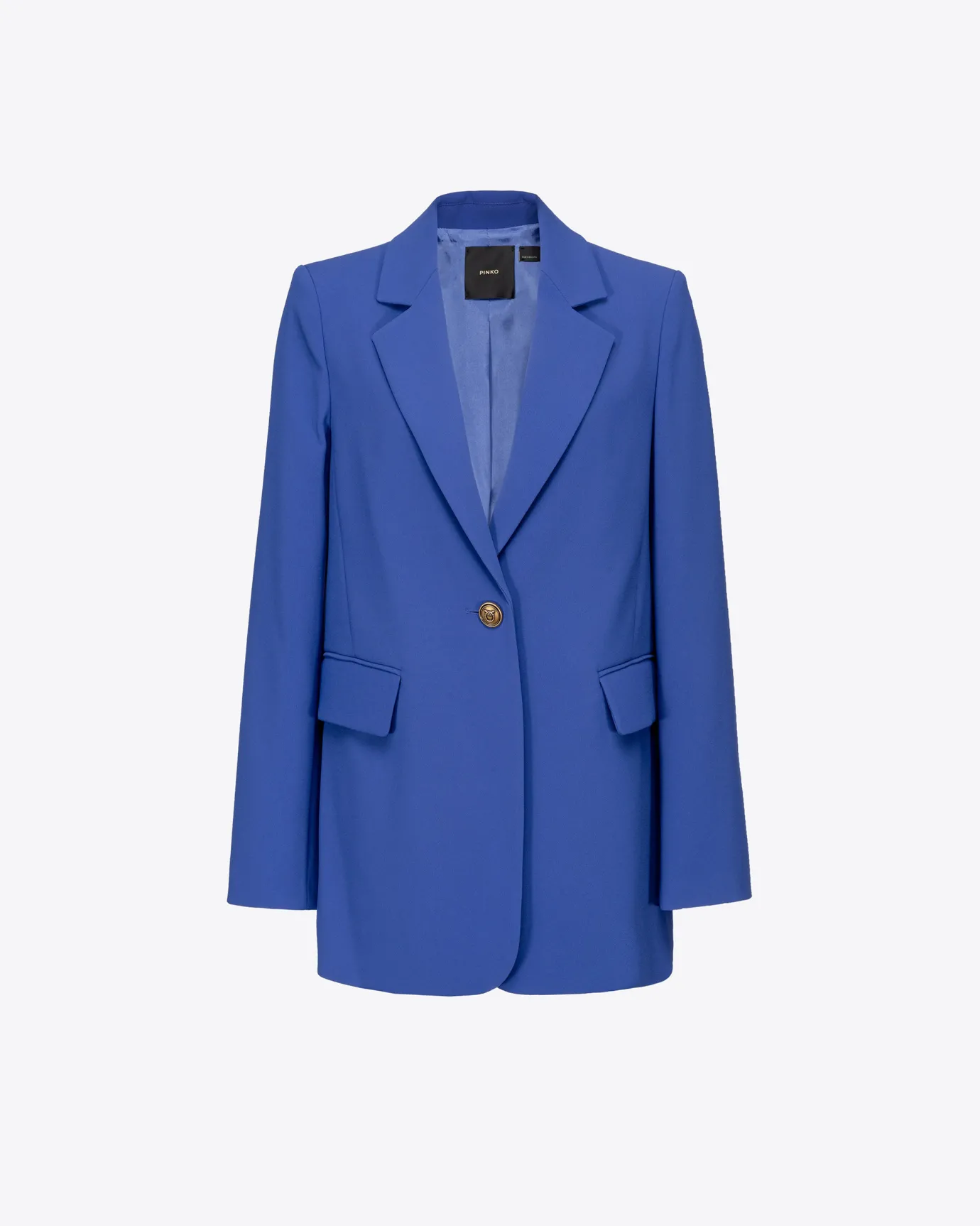 Tailleurs Et Ensembles|PINKO Blazer Droit En Crepe Stretch Bleu Spectre