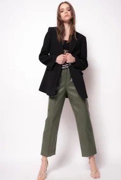 Vestes|PINKO Blazer Droit En Crepe Stretch Noir Limousine