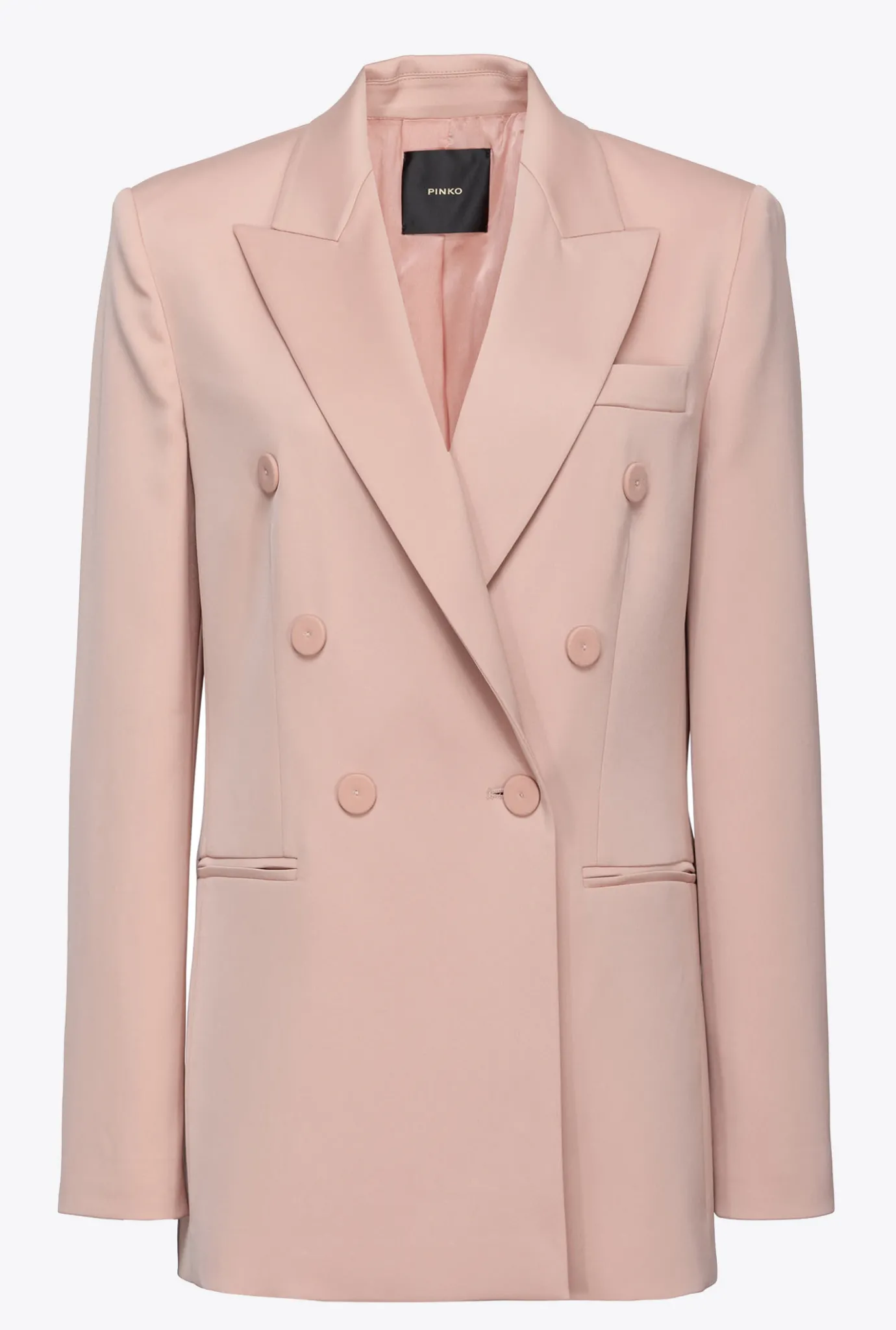 Tailleurs Et Ensembles|PINKO Blazer En Crepe Envers Satin Rose - Camee