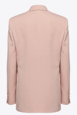 Tailleurs Et Ensembles|PINKO Blazer En Crepe Envers Satin Rose - Camee