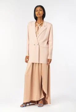 Tailleurs Et Ensembles|PINKO Blazer En Maille Rose-Fumee De Rose