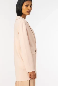 Tailleurs Et Ensembles|PINKO Blazer En Maille Rose-Fumee De Rose