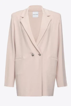 Tailleurs Et Ensembles|PINKO Blazer En Maille Rose-Fumee De Rose