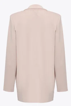 Tailleurs Et Ensembles|PINKO Blazer En Maille Rose-Fumee De Rose