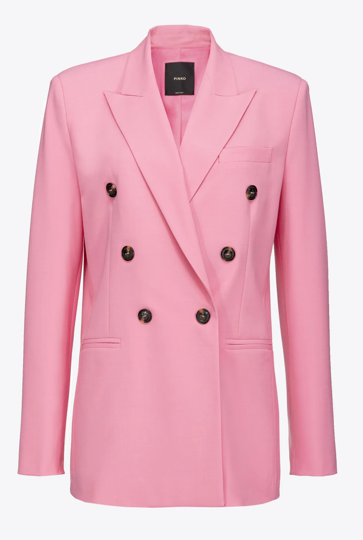 Vestes|PINKO Blazer En Tissu De Laine Rose-Convolvus