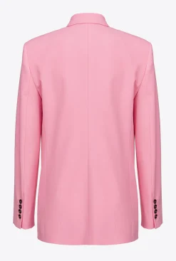 Vestes|PINKO Blazer En Tissu De Laine Rose-Convolvus