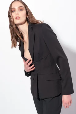 Vestes|PINKO Blazer Facon Bustier Noir Limousine