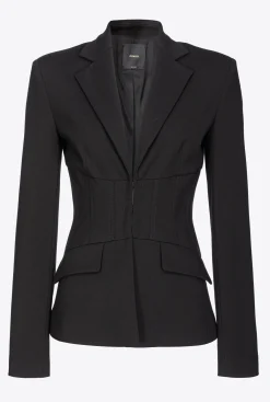 Vestes|PINKO Blazer Facon Bustier Noir Limousine