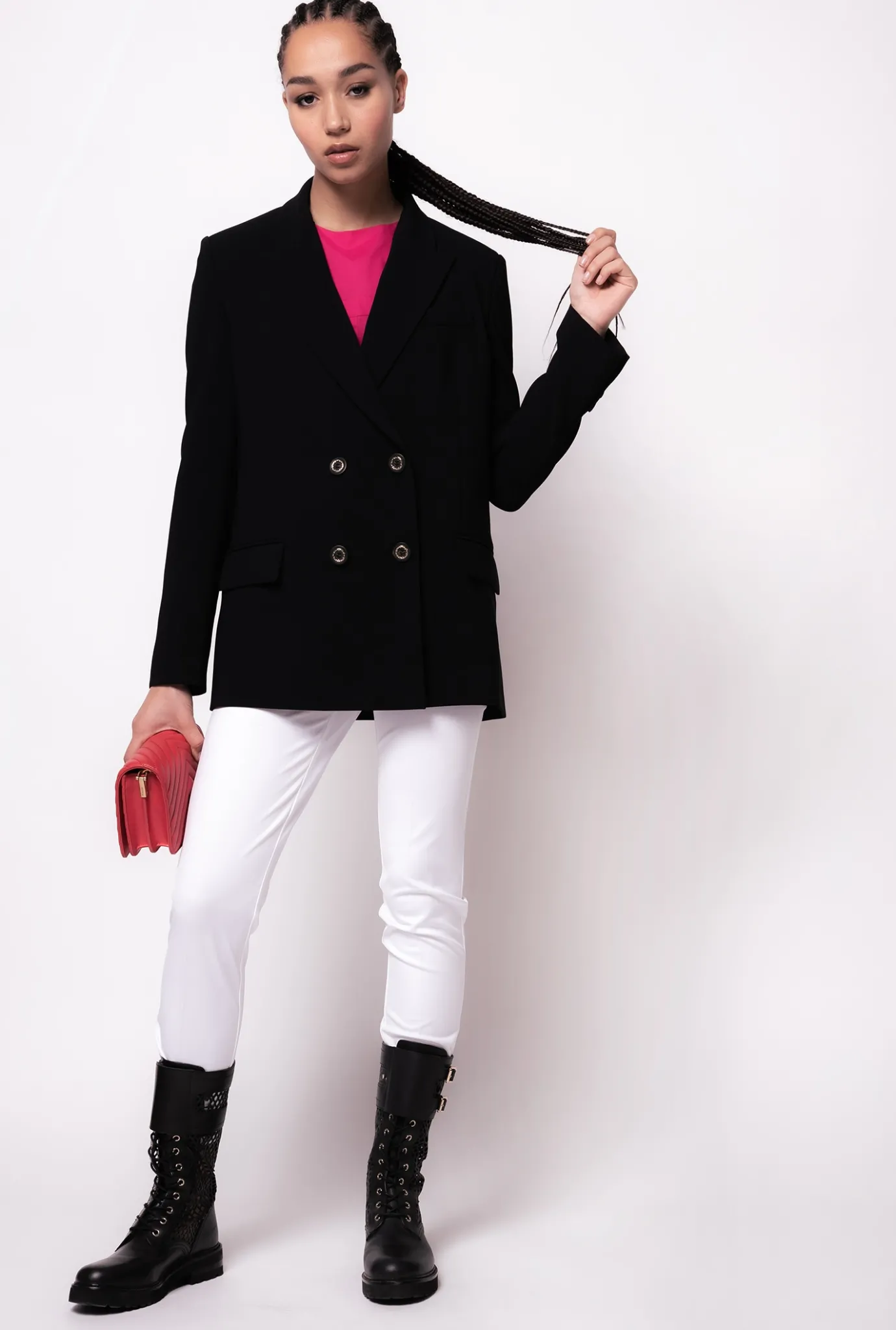Vestes|PINKO Blazer Oversize Stretch Noir Limousine